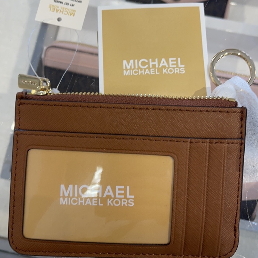 Michael Kors Jet Set Travel Small Leather Top Zip Coin Pouch With ID - Picture 2 of 10